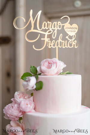 Acrylic wedding cake topper, plastic cake topper