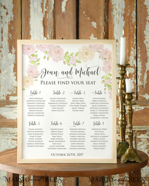 TABLE PLANS AND WEDDING WELCOME SIGNS watercolor wedding table plan