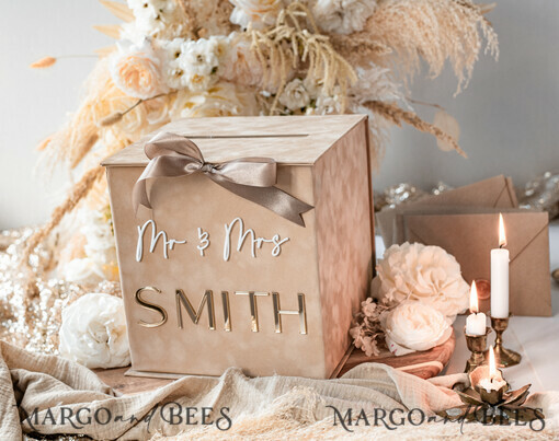 CARD BOXES acrylic Cards box Velvet Beige wedding wishing well  money gift card box, Personalized Wedding Card Box, Luxury Card Box, Wedding Card Box with Lid, Wedding Money Box, Wedding Card Box