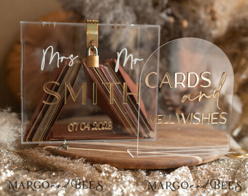 CARD BOXES acrylic Cards box Elegant Clear wedding Set  acrylic card box with Lock and sign cards & gifts, Personalized Wedding Card Box, Clear Card Box, Wedding Card Box with Lid, Wedding Money Box, Wedding Card Holder