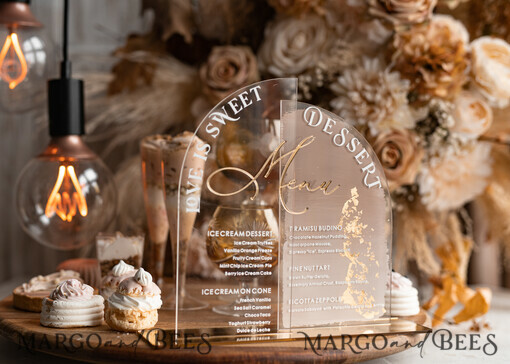 TABLE DECOR SIGNS Acrylic table decor Numbers Acrylic Arch Beige Ombre Dessert menu, Clear Acrylic gold Taupe Candy Bar Sign, Nude Gold Plexi Table Arch Menu, Luxury Beige Ombre Wedding Table Decor, Wedding Signage Golden mirror Dessert Menu