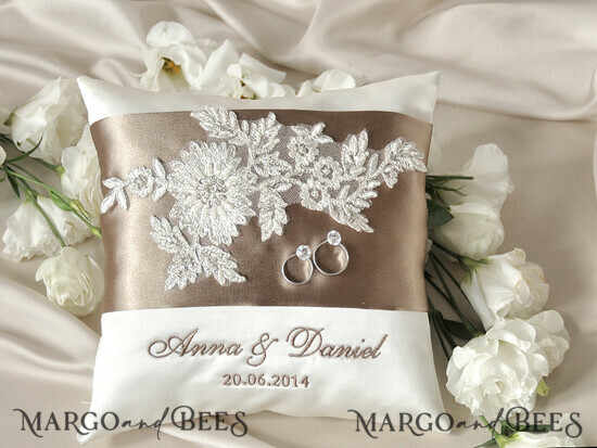 RING BEARER BOXES & PILLOWS Classic Ring Pillows Handmade Lace Wedding Ring Pillow • Vintage Ring Bearer Pillow • Custom Glamour Ring Bearer 31/kor/pod