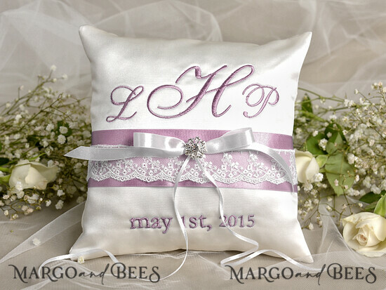 RING BEARER BOXES & PILLOWS elegance ring pillows Elegant Wedding Ring Pillow • Presonalised Ring Bearer Pillow • Custom Wedding Ring Bearer 04/hf/pod
