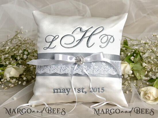 RING BEARER BOXES & PILLOWS elegance ring pillows Wedding Ring Pillow Personalised • Ring Bearer Pillow Elegance • Custom Wedding Ring Bearer 09/hf/pod