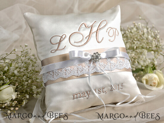 RING BEARER BOXES & PILLOWS elegance ring pillows Classic Wedding Ring Pillow • Embroidered Ring Bearer Pillow • Ring Bearer Pillow Presonalised 12/hf/pod
