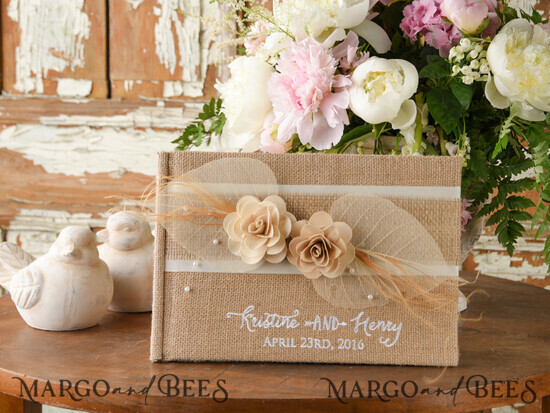 WEDDING GUEST BOOKS Rustic Burlap Linen PhotoBook Luxury Wedding Guest Book, Burlap Vintage Wedding Album Rustic Linen Photo Booth Book 02/ru/kwg