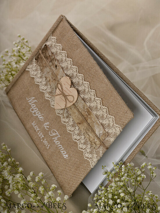 WEDDING GUEST BOOKS Rustic Burlap Linen PhotoBook Wedding Guest Book Personalised, Rustic Instant Photo Book Burlap Instax Wedding Photo Guestbook 01/ru/kwg
