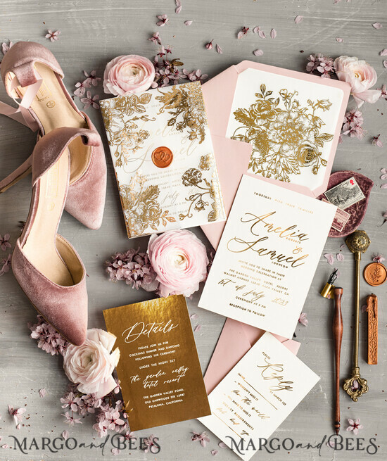 WEDDING INVITATIONS gold / rose gold / silver / glitter Golden Foil wedding invitation set, Elegant Wedding Invitations , Gold Wedding Invitation Suite, Luxury wedding Cards 09/goldkalw/z