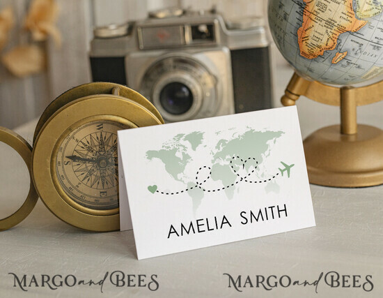 PLACE CARDS / TABLE CARDS Beach/marine/ Destionation Wedding Theme Travel Passport Wedding Place Cards, Wedding Escort Card, Elegant Destination place cards, Personalized wedding decoration 02/passFgp/w25