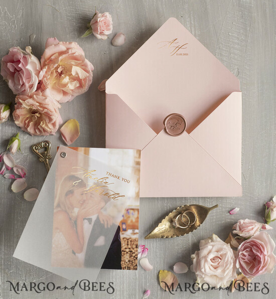 THANK YOU CARDS modern/romantic Handmade romantic thank you cards     32/ph/THC