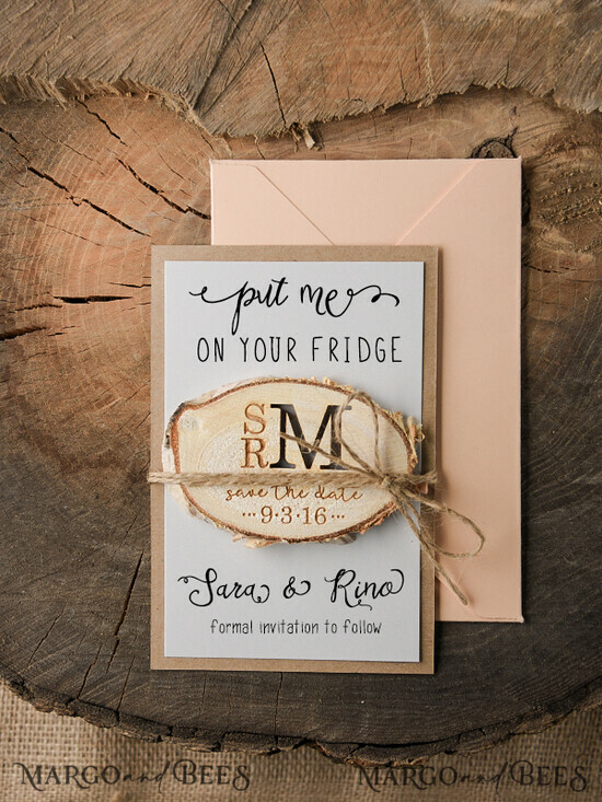 SAVE THE DATES rustic boho magnets Save the date wedding card, Personalised Rustic magnet 03/mg/std