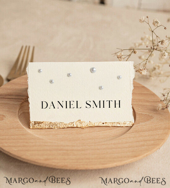 PLACE CARDS / TABLE CARDS Luxury Premium Glitter/ Gold/ Silver/ Rose Gold Luxury Handmade Wedding Place Card with Gold Foil & Pearls, Small Table Cards with Gold Foil Border, Tent Cards, Escort Cards, Name Cards, Personalized wedding decor, Editable Text 01/DEsup/w25