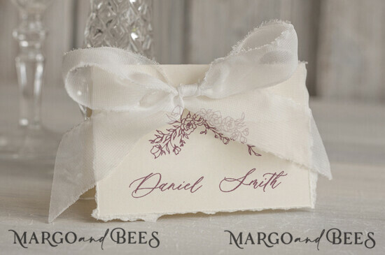 PLACE CARDS / TABLE CARDS Luxury Premium Glitter/ Gold/ Silver/ Rose Gold Elegant Fine Art Hand-Torn Edges Ivory Wedding Place Cards, Small Table Cards, Tent Cards, Escort Cards, Name Cards, Ecru Table name cards, Personalized wedding decor, Editable Text 23/Desu/w25