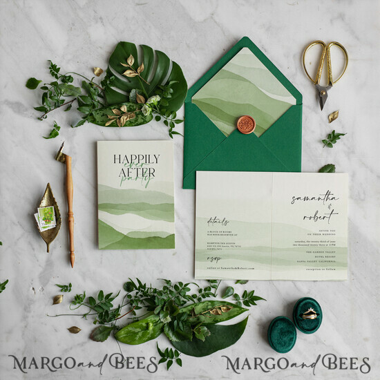 WEDDING INVITATIONS Modern Invites Floral Cards Romantic Wedding invitations, Minimalistic wedding invitations• Floral Wedding Invitation Suite • Handmade wedding Stationery 1/fold/z