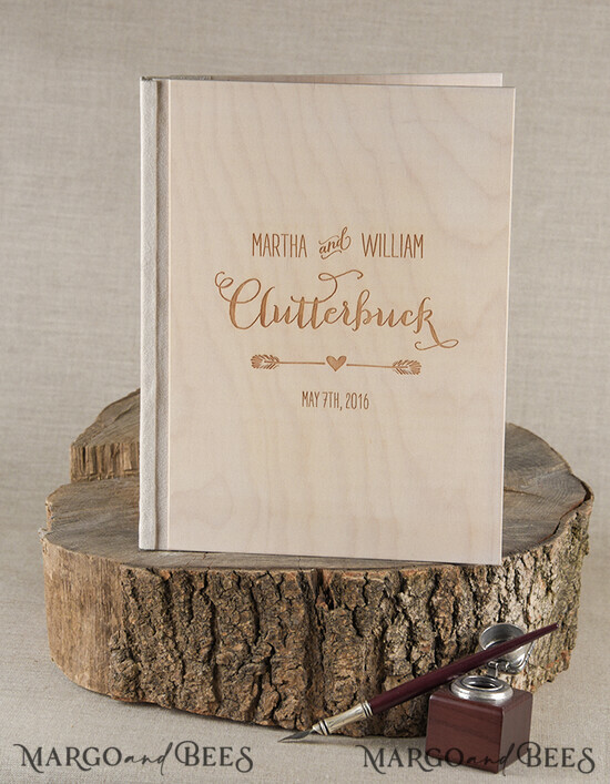 WEDDING GUEST BOOKS Rustic Wooden Engraved PhotoAlbum Custom Wedding Guestbook, Rustic Instant Photo Book Wood Wedding Photo Guestbook 03/BHW/kwg