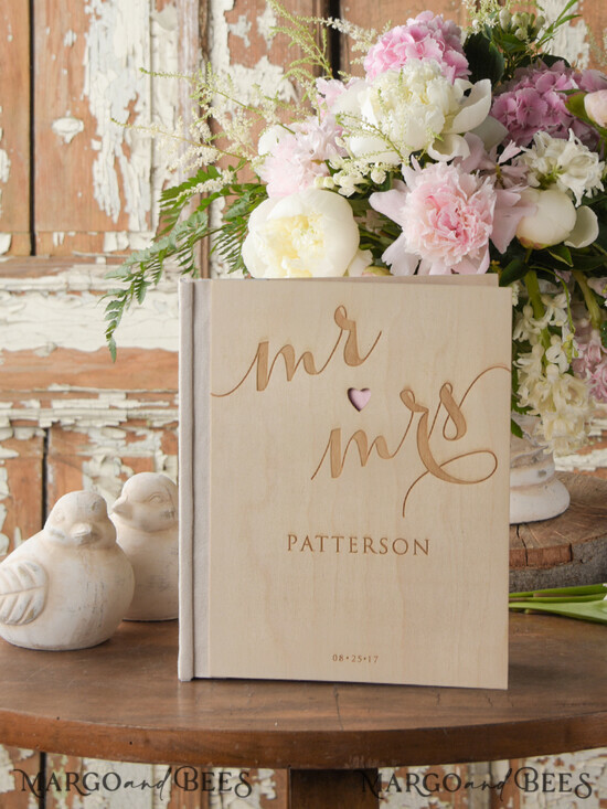 WEDDING GUEST BOOKS Rustic Wooden Engraved PhotoAlbum Presonalised Wedding Guest Book, Wood Wedding Album Boho Photo Booth Book 002/NW/kwg
