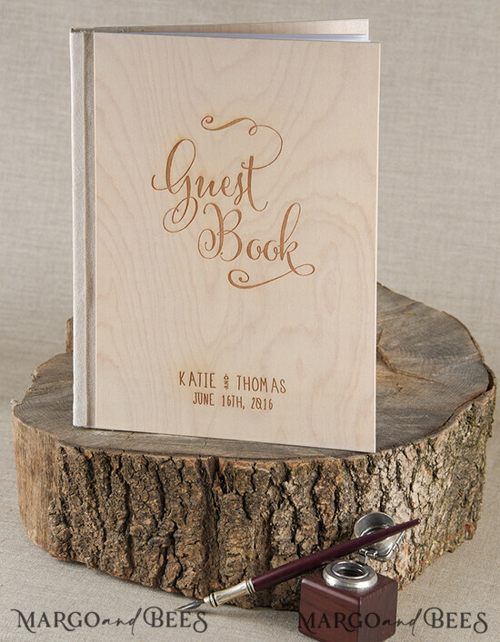 WEDDING GUEST BOOKS Rustic Wooden Engraved PhotoAlbum Presonalised Wedding Guest Book, Boho Instant Photo Book Wooden Instax Wedding Photo Guestbook 04/BHW/kwg