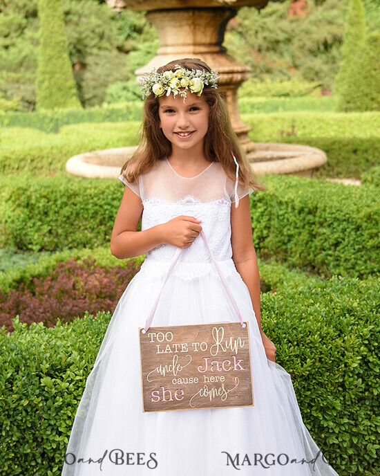 FLOWER GIRL / Page Boy SIGNS rustic Personalised wood wedding sign, Wooden Page boy sign, Wood Engraved flower girl sign, flower girl wedding day sign, rustic wedding decor for flower girl, daddy here comes mummy, here comes the bride 03/rst/SG