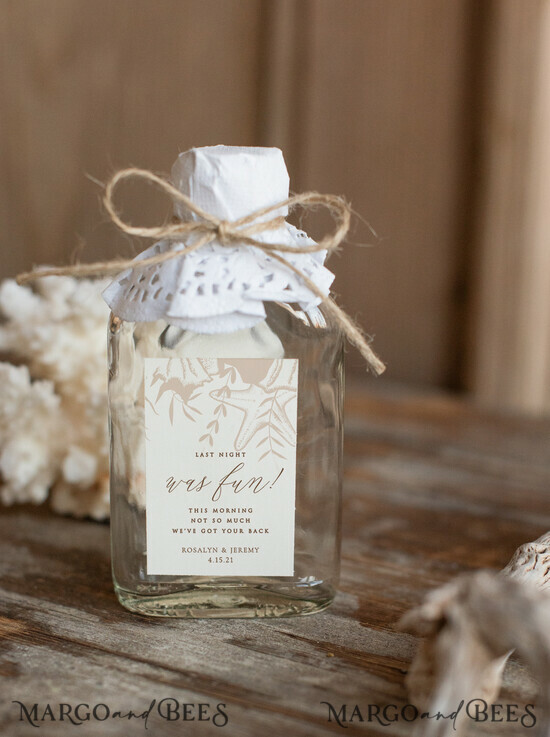 WEDDING FAVORS wedding hangover kits wedding Favors, hangover kit bottle 5/sea/but