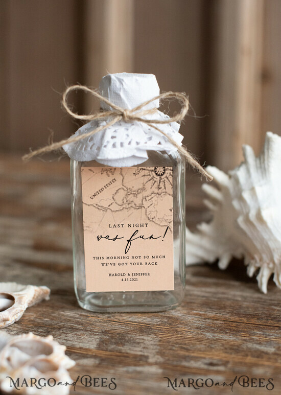 WEDDING FAVORS wedding hangover kits romantic wedding favors, hangover kit bottle 2/sea/but