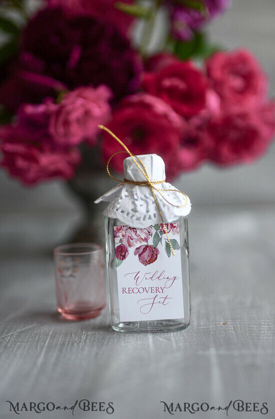 WEDDING FAVORS wedding hangover kits wedding Favors, hangover kit for day after 1/CLARET/but