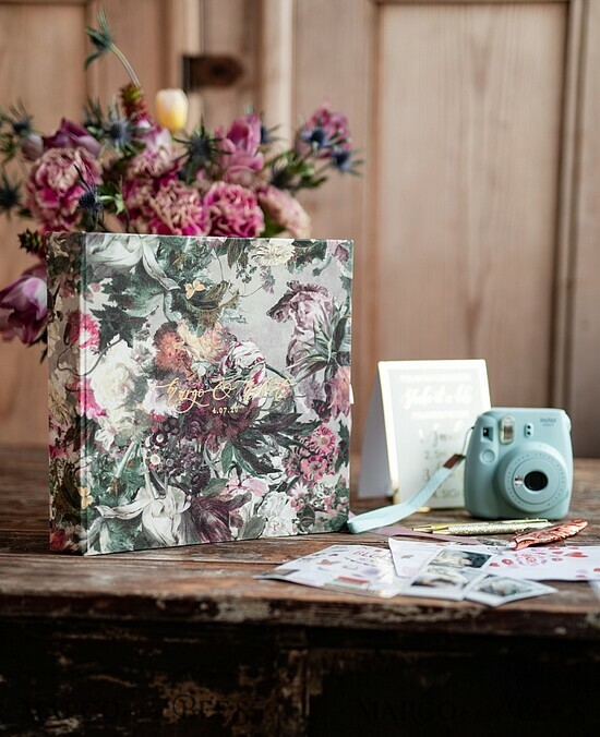 WEDDING GUEST BOOKS Instax Instant Photo Book Presonalised Wedding Guest Book, Velvet Personalized Wedding Album • Vintage Flowers Photo Booth Book 01/instaxsto/kwg