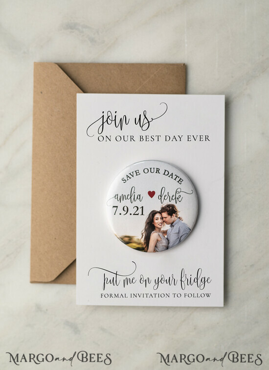SAVE THE DATES photo magnets Handmade Save the Dates Card with Your Photo Fridge magnet 02/fotoM/std