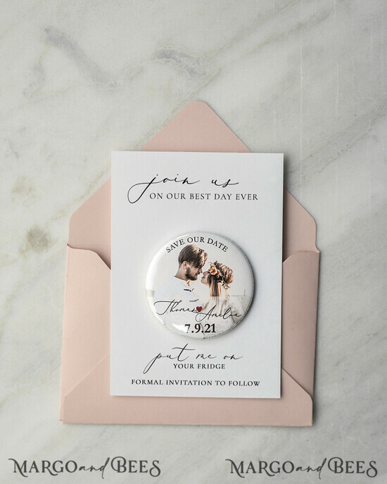 SAVE THE DATES photo magnets Handmade Save the Dates Set Card with Your Photo Fridge magnet 04/fotoM/std