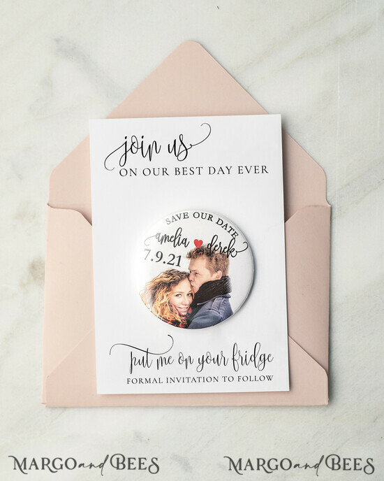 SAVE THE DATES photo magnets Save the Dates Card with Fridge Magnet with Your Photo 03/fotoM/std