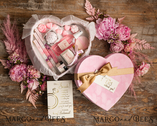 BRIDESMAID/BEST MAN BOX WILL YOU BE MY BRIDESMAID Bridesmaid Spa Proposal GIFT BOX, Maid of Honor Present Natural Cosmetic Box, Will you be my Bridesmaid? 06/KOSheart/bridesmaid