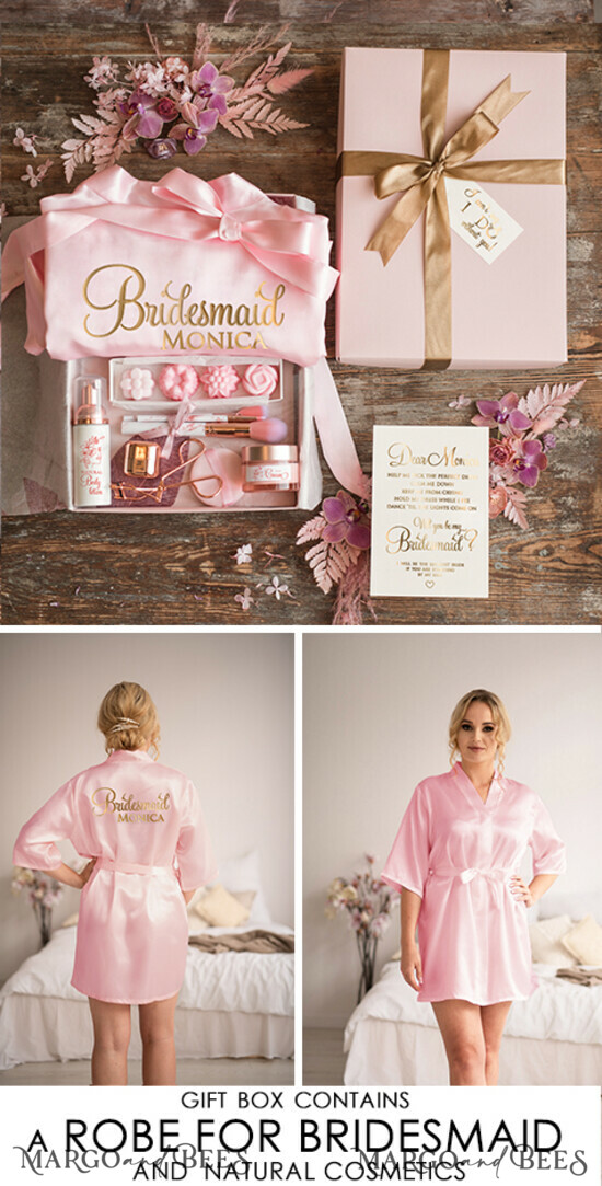 BRIDESMAID/BEST MAN BOX WILL YOU BE MY BRIDESMAID Natural cosmetic Bridesmaid Set, Maid of Honor Proposal natural Present, Spa Day Box 03/boxSR/bridesmaid