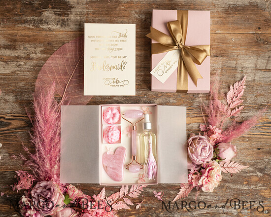 BRIDESMAID/BEST MAN BOX WILL YOU BE MY BRIDESMAID Small Bridesmaid Proposal Box gua sha stone, Will You Be My Bridesmaid Gift, Will you be My Maid of Honor Proposal Gift Box Set 5/boxM/bridesmaid