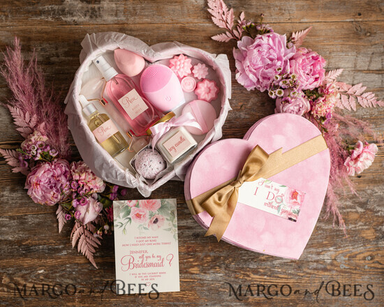 BRIDESMAID/BEST MAN BOX WILL YOU BE MY BRIDESMAID Velver heart Maid of honor proposal box, Bridesmaid present gift box, Spa cosmetic thank you box 10/KOSheart/bridesmaid