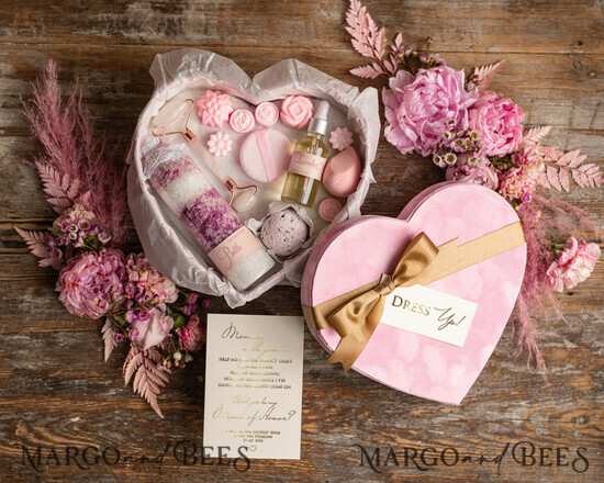 BRIDESMAID/BEST MAN BOX WILL YOU BE MY BRIDESMAID Velvet heart natural Bridesmaid Box, maid of honor gift box, present for a Bride, cosmetic set 09/KOSheart/bridesmaid