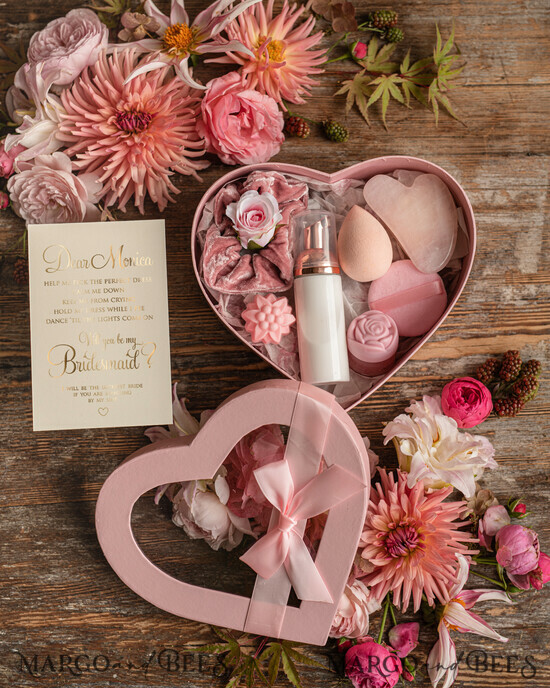 BRIDESMAID/BEST MAN BOX WILL YOU BE MY BRIDESMAID Bridesmaid Proposal Box Heart Jade Gua SHA Stone, Will You Be My Bridesmaid Gift Spa set 01/POboxD/bridesmaid