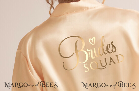 BRIDESMAID/BEST MAN BOX WEDDING ROBE Cream Champaigne Beige Wedding Robe, BRIDE SQUAD, gold satin robe 05/bridesmaid/robe
