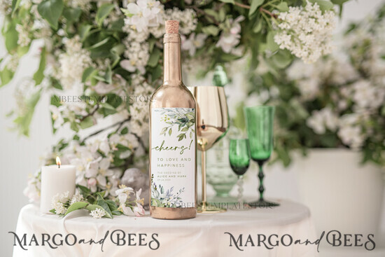 TEMPLETT wedding stationery Modern wine label wedding template, wine label weddings editable, Instant download Sage Green wine label wedding Garden Printable, WGreen4 4/greenbot/wine