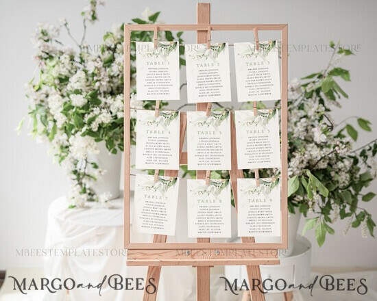 TEMPLETT wedding signs Wedding Seating Chart Cards Template, Printable Seating Chart Wedding Cards , Printable Editable Table Plan Cards Templett INSTANT Download, WSpr1 1/spring/scc
