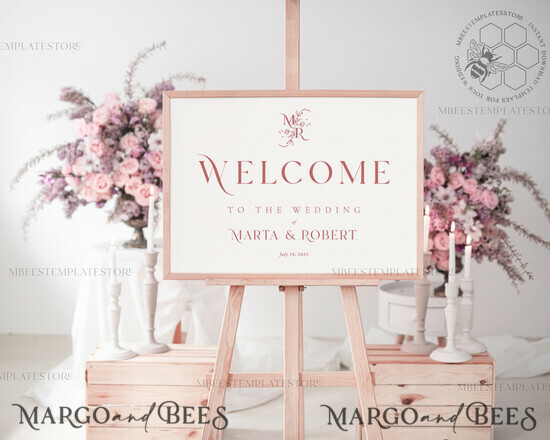 TEMPLETT wedding signs Boho wedding welcome sign template, Instant download Rustic Wedding Sign, Garden Sign Set Printable, Minimalist Large Sign, WMin1 1/minimalistflo/ws