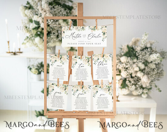 TEMPLETT wedding signs Green Wedding Seating Chart Cards Template, Printable Seating Chart Cards, Printable Editable Table Plan Templett INSTANT Download WRoses55 1/whiterose/scc