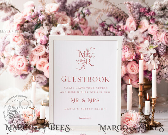 TEMPLETT wedding signs Modern Guestbook Wedding Sign template, Instant download Rustic Wedding Guest book Sign, Guestbook Printable, Minimalist Sign, WMin1 1/minimalistflo/gb
