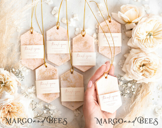 WEDDING FAVORS Wedding Soy Wax Tablet Personalised Wedding Favors, Wedding Soy Wax Favor gifts, bridal shower Soy Favor gift, Wardrobe Freshener wax Tablet gifts for guests 02/gold/soy
