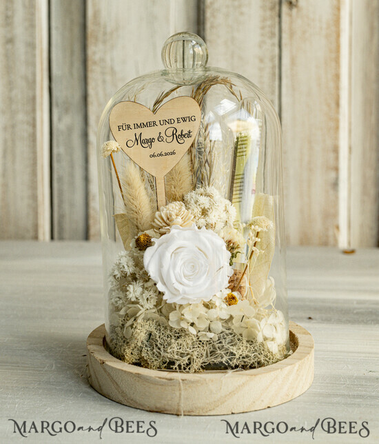 NEWLY WEDS COUPLE GIFTS Geldgeschenk zur Hochzeit Geschenkschachtel für Geld Geldgeschenk zur Hochzeit mit Strauß aus Trockenblumen personalisiert 07/bhKDR/KopMde