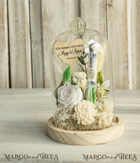 NEWLY WEDS COUPLE GIFTS Geldgeschenk zur Hochzeit Geschenkschachtel für Geld Geldgeschenk zur Hochzeit mit Strauß aus Trockenblumen personalisiert 02/bhKDR/KopMde