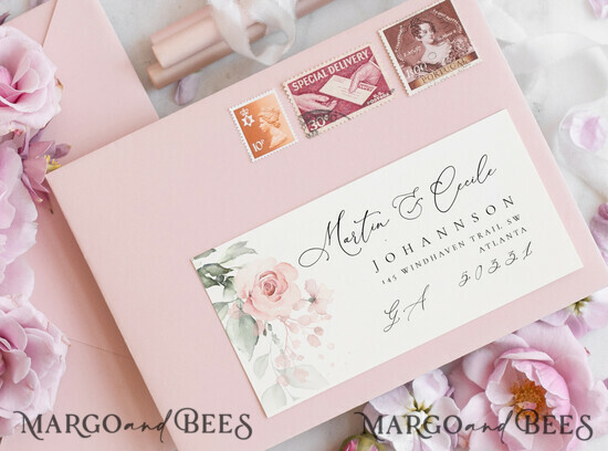 TEMPLETT wedding extras Floral envelope address template,Printable Envelope Address Template,Address label,Rose Wedding Editable Envelope 2/adress/env