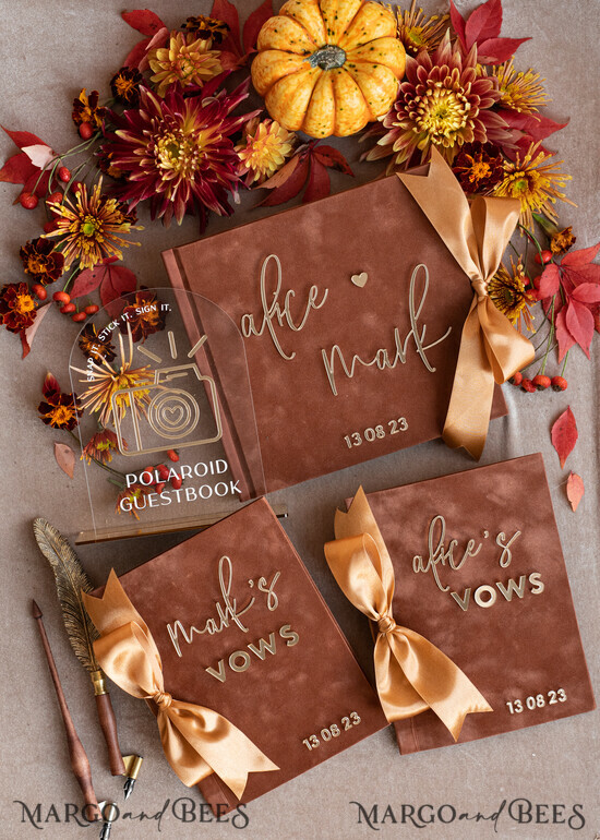 WEDDING GUEST BOOKS Bundle Gustbooks & Vows set Bundle Personalised Wedding Guest Book & Custom Made Wedding Vows set of two - Bundle guestbook and vows books 02/VelgpxTer/Gvset