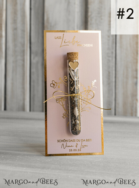 WEDDING FAVORS gastgeschenke hochzeit Personalisierte Gastgeschenke Hochzeit mit Blumensamen Reagenzglas, personalisiert Gastgeschenk Hochzeit Samen handgemachte Gastgeschenk Hochzeit Brautpaar 02/golP/NasFl