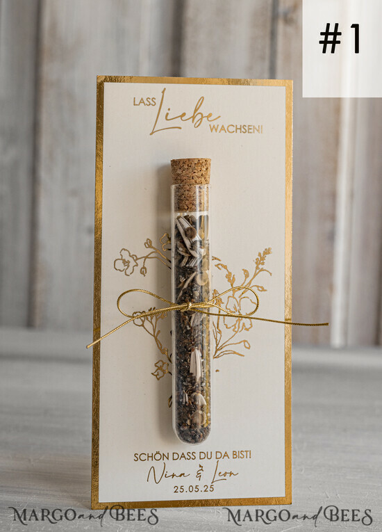 WEDDING FAVORS gastgeschenke hochzeit Personalisierte Gastgeschenke Hochzeit mit Blumensamen Reagenzglas, personalisiert Gastgeschenk Hochzeit Samen handgemachte Gastgeschenk Hochzeit Brautpaar 01/golP/NasFl