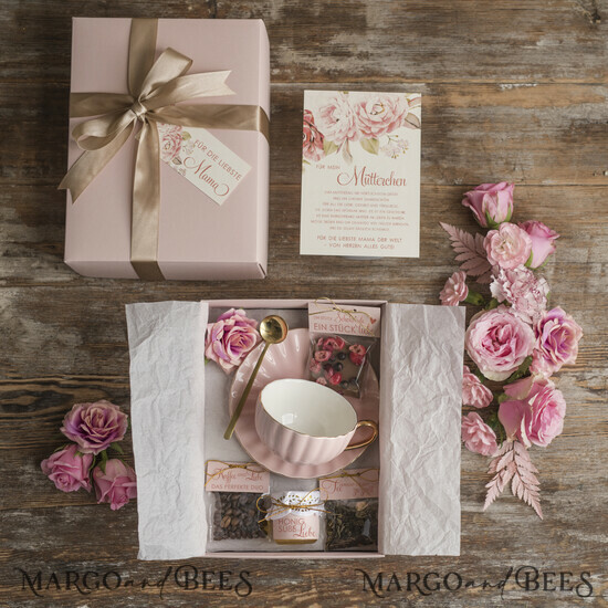 Geschenke zum Muttertag Geschenkset mit Tasse Geschenkset mit Tasse – Kaffee, Tee, Honig & Karte – Geschenkbox zum Muttertag für Mama 02/PudFili/BMaDE