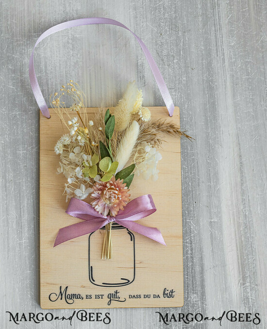 Geschenke zum Muttertag Grußkarten für Mama Holzkarte mit Widmung für Mama – Geschenkbox mit Trockenblumen Geschenk in eleganter Box mit Trockenblumen zum Muttertag Geschenkidee zum Muttertag 01/KrDBDR/BMaDE